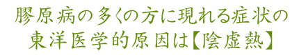 膠原病の多くの方に現れる症状の東洋医学的原因は【陰虚熱】